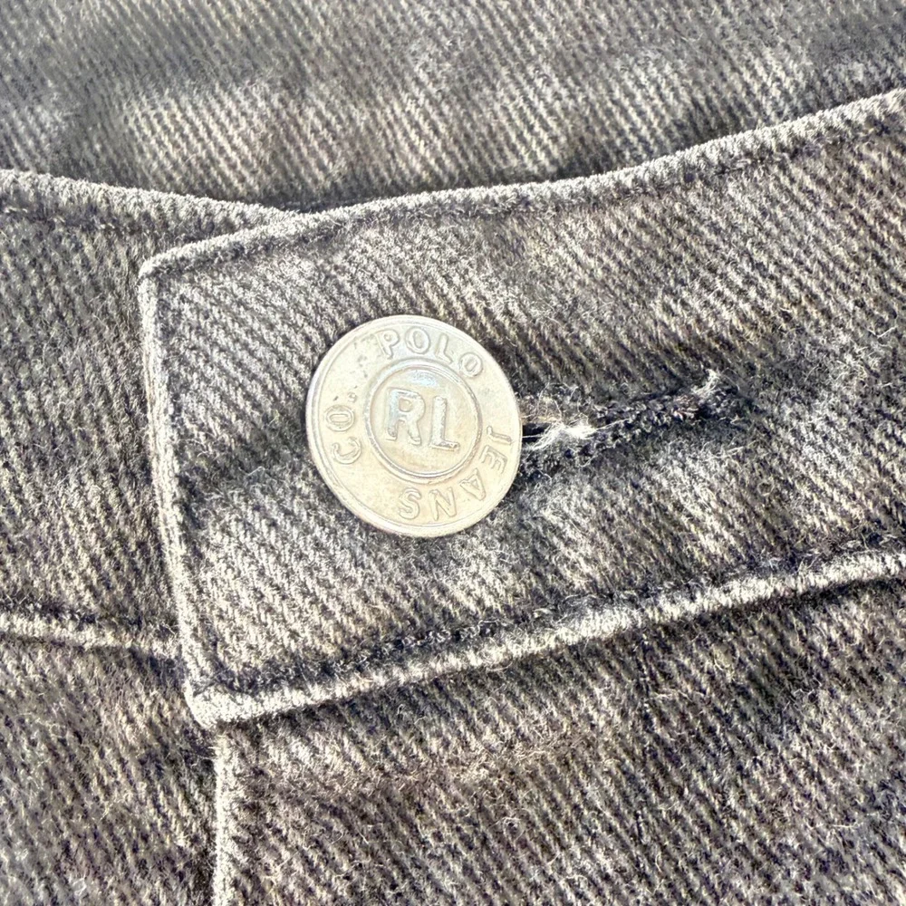Vintage‎ Polo Jeans Company Straight Leg Mens 34x32 Faded Black Denim Jeans
